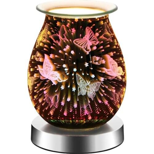 Electric Wax Melt Burner Plug In Fragrance Candle Wax Warmer, Glass Oil Burner for Scented Candles, Night Light 3D Decorative