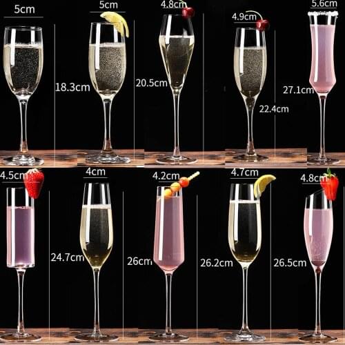 European style Lead-free crystal Champagne set in household sparkling highfoot sweet wine laser cold cut cup mouth glass