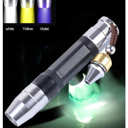 Jade Identification Torch 3 IN 1 LEDs Light Sources Portable Dedicated UV Flashlight Ultraviolet Gemstones Jewelry amber Money