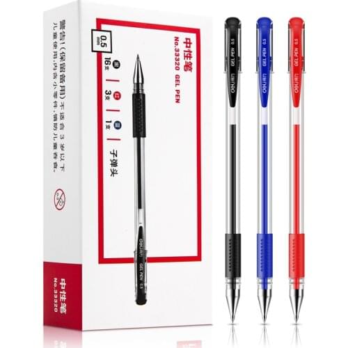 Gel Pen 0.5mm Black/Red/Blue Ink Good Writing Smooth Neutral Pen Office School Stationery Supplies