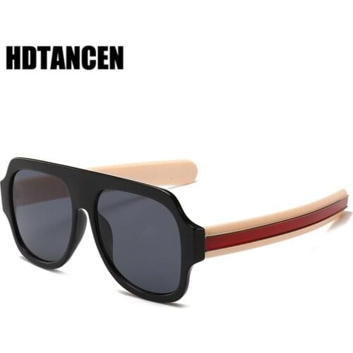 HDTANCEN Big Oversized Sunglasses Man Woman Yellow Mens Sunglasses for Men Women Retro Plastic Sun glasses Pink Trendy Sunglass