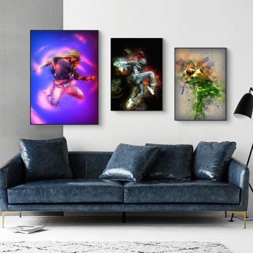 Colorful and gorgeous Fantasy Hip Hop Dancing Anime Picture Poster Canvas Print Painting Wall Art Living Room Home Decortion
