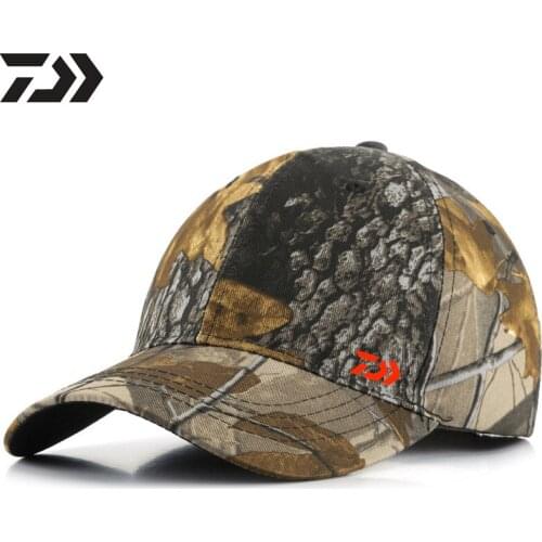 2021 Daiwa Men and Women Fishing Camouflage Sun Hat Outdoor Sports Curved Brim Cap Travel Sun Hat Baseball Adjustable Hat