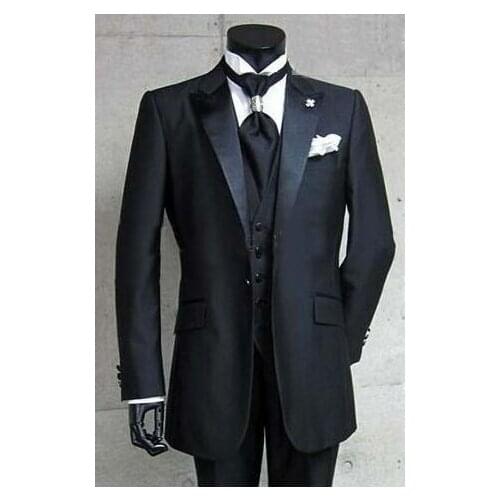 Best Custom Made Men Business Suit Black White New Fashion Men Suit Wedding Groom The Best Man Suit Men Suit