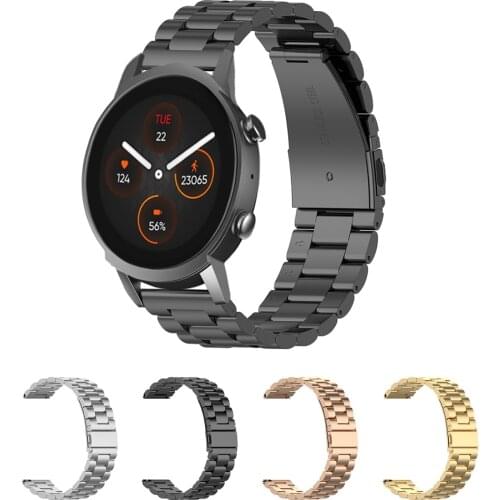 Metal Band For Ticwatch E3 Wrist Strap For Ticwatch C2 Plus (Onyx and Platinum) GTH E 2 Stainless Steel Bracelet Adjustable Loop