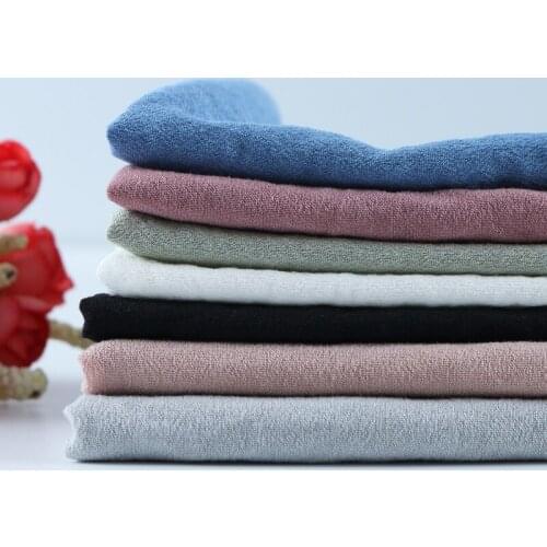 Micro Elastic Cotton Linen Fabric By The Meter Per for Fashion Skirt Dress Clothing Sewing Summer Thin Plain Stretch Textile