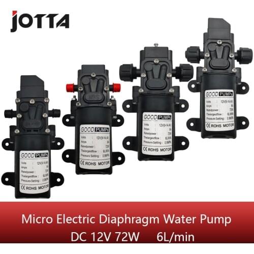 DC 12V 72W Micro Electric Diaphragm Water Pump Automatic Switch 6L/min High Pressure Car Washing Spray Water Pump 0.9Mpa 6L/min