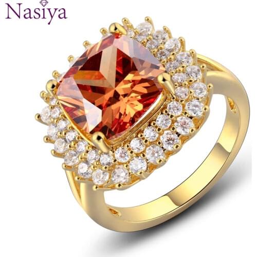 Champagne Yellow 2 Colors Fashion Jewelry Rings With Created Smoky Quartz Stones Genuine 925 Sterling Silver Fine Jewelry Ring
