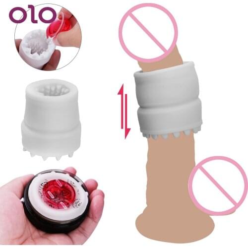 OLO Male Masturbator Portable Penis Trainer Penis Delay Massager Vagina Real Pussy Masturbation Cup Sex Toys for Men Adult