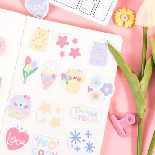 Mohamm 1 Box Sticker Little Fresh Girl DIY Material Scrapbooking Stationery School Supplies