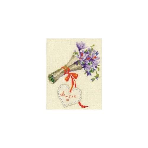 Top Bonnie Rabbit - Birthday cross stitch kit Animal cotton thread Love lock canvas stitching embroidery Riolis 1197