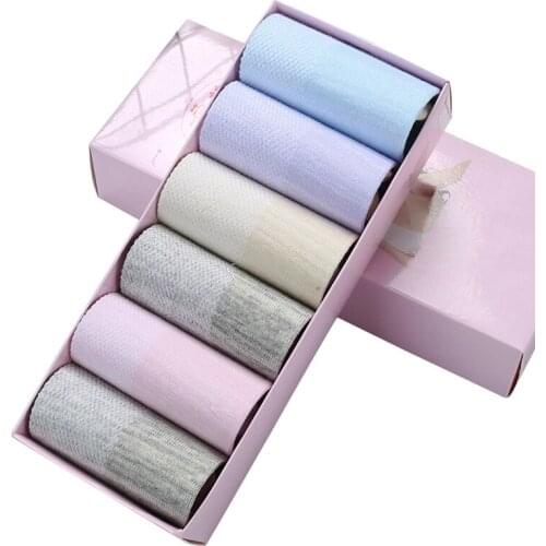 6 Pairs Pure Cotton Womens Socks Sweet Candy Color Short Low Cut Ankle Socks Female Sock Meias Hosiery Mesh Spring Autumn Socks