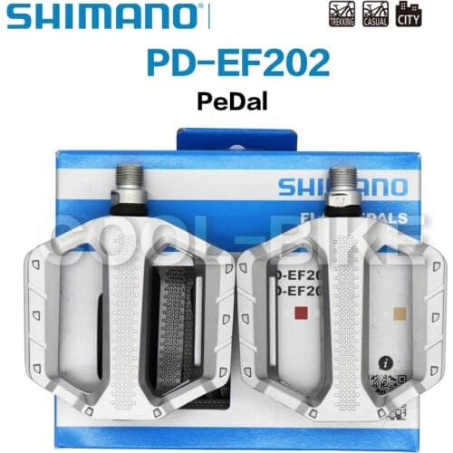 Shimano PD EF202 Pedals The Shimano PD-EF202 are platform pedals for MTB, trekking and city use that have an aluminum body with