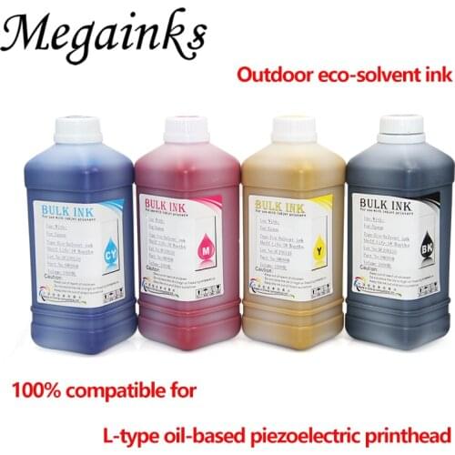 500ML 4bottle Outdoor eco Solvent Ink DX5 DX7 XP600 TX800 for Epson DX5 DX7 XP600 TX800 L type oil based piezoelectric printhead