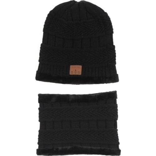 Plush Warmth Wireless Bluetooth Stereo Headset Music Headphones Cold Winter Warm Hat for Night Running Fishing Outdoor D0LB