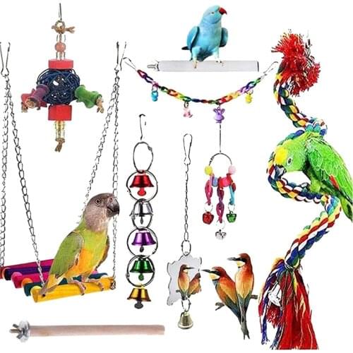 Bird Toys Parrot Chewing Toys Bird Cage Accessories Newly Upgraded Rope Bungee Bird Toys for Small Parakeets