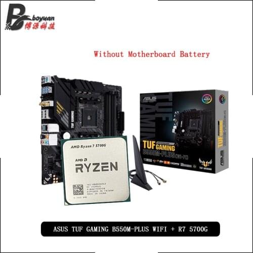 AMD Ryzen 7 5700G R7 5700G CPU + ASUS TUF GAMING B550M PLUS (WI-FI) Motherboard Suit Socket AM4 All new but without cooler