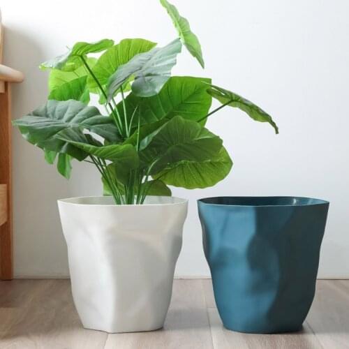 Simple Trash Can Household Living Room Kitchen Nordic Style Open Cover Plastic Wrinkle Large Creative Bedroom Office Basket Ins