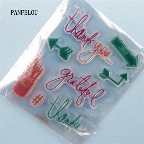 PANFELOU Thanks arrow Clear Stamp DIY Silicone Seals Scrapbooking/Card Making/Photo Album Decoration Supplies sheets