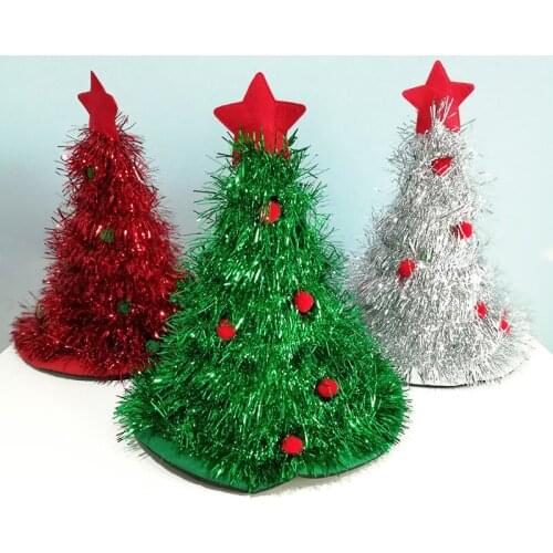 Christmas Tree Shaped Hats Novelty Christmas Tree Hat Traditional Xmas Santa Pant Hat Holiday Party Hats Costume Accessories