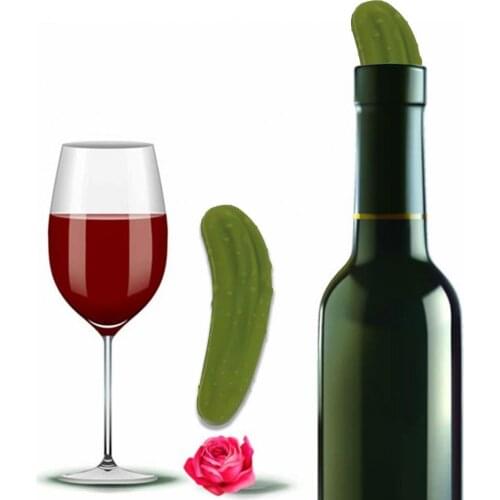 Silicone Cucumber Red Wine Bottle Stopper Resealable Plug Cork for Home