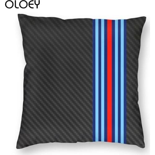Carbon Fiber Racing Stripes Square Pillow Case Throw Pillow Custom Pillowcase 45x45cm