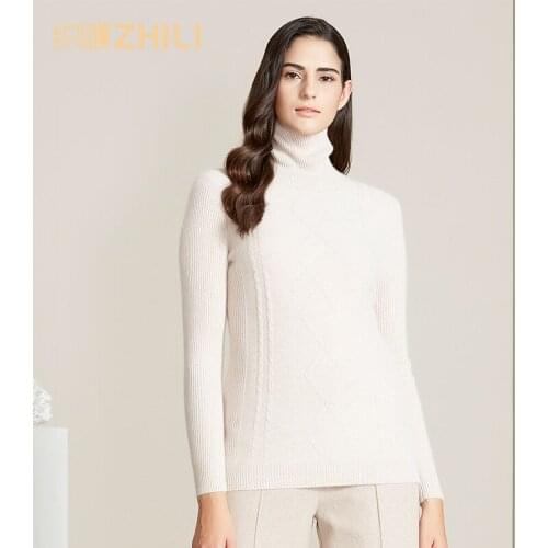Womens cashmere sweater cashmere pullover sweater slim turtleneck cashmere sweater 2018 autumn and winter