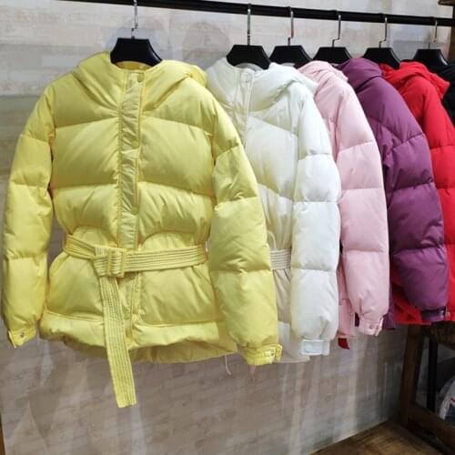 2019 Winte Women Down Jacket Harajuku Real photo 100% Overcoat Jacket Korean Thickening Loose Down coat Outwear Duck Down 90