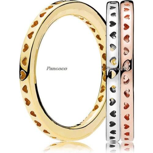 Authentic 925 Sterling Silver Ring Signature Hearts Ring Compatible For Women Wedding Engagement Gift Fashion Jewelry