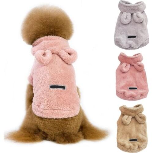 Winter Warm Dog Clothes Fleece Pet Puppy Coat Jacket Dog Clothing With Rabbit Ears Hoodies For Small Dogs Cats Chihuahua Pug