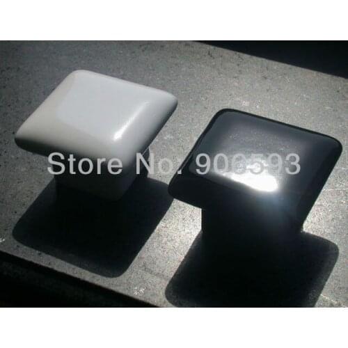 12pcs lot free shipping black porcelain square drawer knobs
