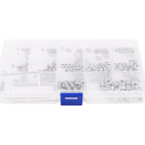 240Pcs M3 M4 M5 M6 M8 Metric Stainless Steel Hex Socket Set Screw Assortment Kit
