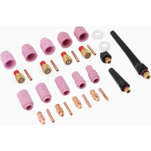 31Pcs Set TIG Welding Regular Gas Lens Glass Nozzle Cup Kit 0.040inch-1/8inch for Torch 9/20/25 T24