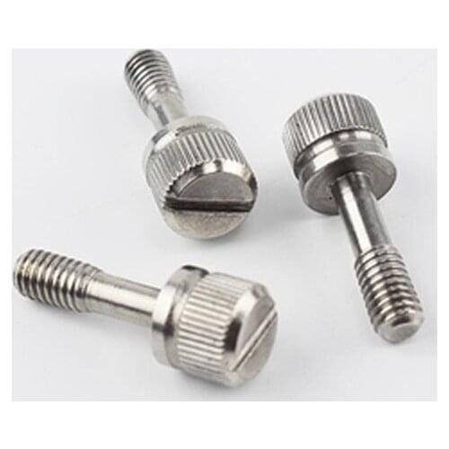 4pcs M3 M4 304 stainless steel Knurled Not coming out Screw Slotted hand screws 8mm-25mm Length