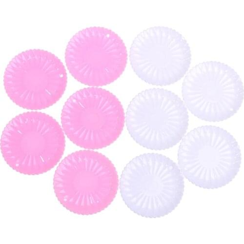 5Pcs/Set Durable Mini Food White Dishes Tableware Doll House Simulation Lace Plate Plastic Dish Kitchen Accessories