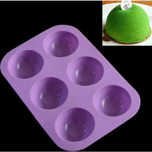 6cell Silicone Half Ball Sphere Baking Mould DIY Chocolate Cupcake Cake Mold