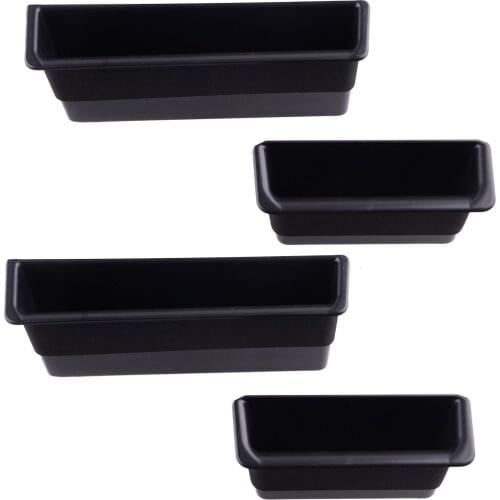 1 Set Car Door Armrest Phone Key Storage Box Holder Tray Container Black ABS Fit for Jeep Wrangler JK 2007 2008 2009 2010