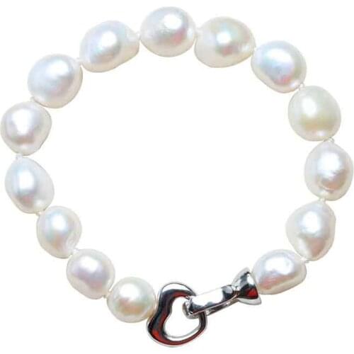 Natural freshwater Balo pearl irregular pearl bracelet with high color retention silver clasp