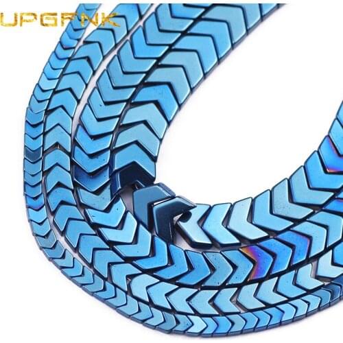 UPGFNK Natural Stone Arrow Shape Blue Hematite Beads For Jewelry Making DIY Bracelet Accessories Loose Spacer Beads 4/6/8/10mm