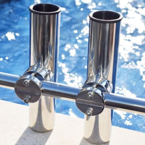 Fishing Rod Holder for Marine Boat Rail Mount Rod Holders Stainless Steel Rail Mount Clamp 7/8" to 1"
