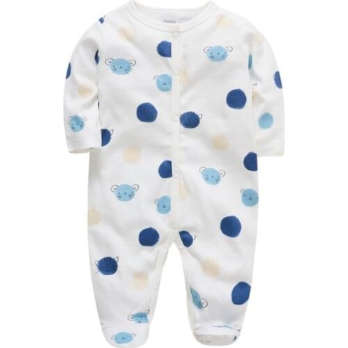 Kavkas Baby Girls Clothes Spring And Autumn Dot Printing Long Sleeves O-Neck 100%Cotton Rompers Playsuits ملابس اطفال بنات