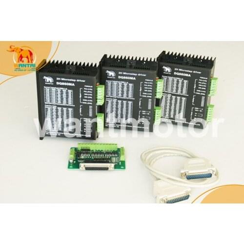 Best Selling! Wantai 3 PCS Stepper Motor Driver DQ860MA 24-80VDC 8.2A 256Micro CNC Router Plasma Laser Engraving Foam Grind