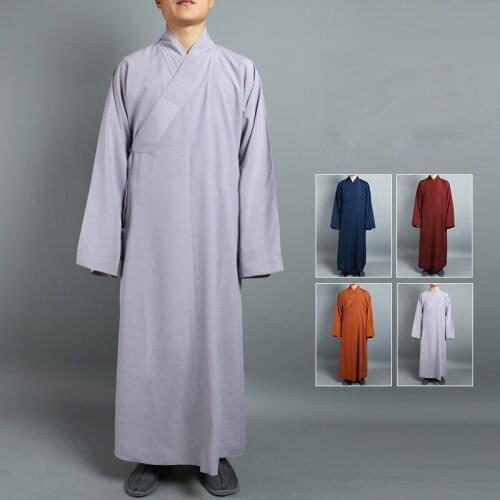 Unisex Summer 4colors high quality zen lay meditation clothing robe gown uniforms buddha Buddhist shaolin monk kung fu suits