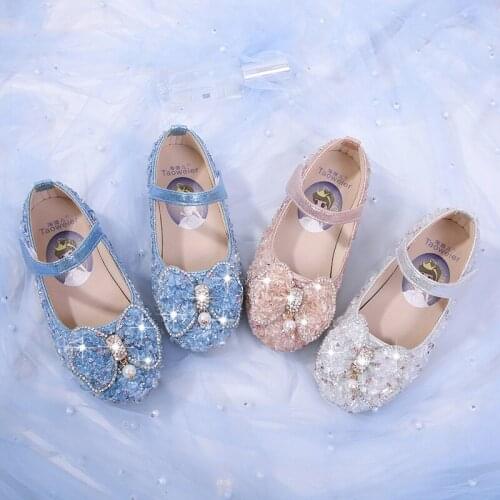 Girls leather shoes children fashion princess shoes soft bottom kids crystal shoes spring summer child girl party single shoes