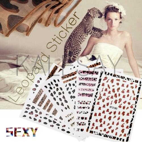 Leopard Nail Art Stickers Self Adhesive Decoration Decals Manicure Design Sexy Tiger Skin Nail Art Decals Foil Nail Sticker
