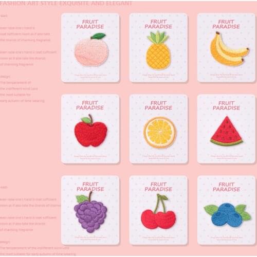 Summer Cool Fruit Embroidery Small Cloth Stickers Clothes Mobile Phone Decoration Cartoon Bag Shoes Self-adhesive Patch Stickers