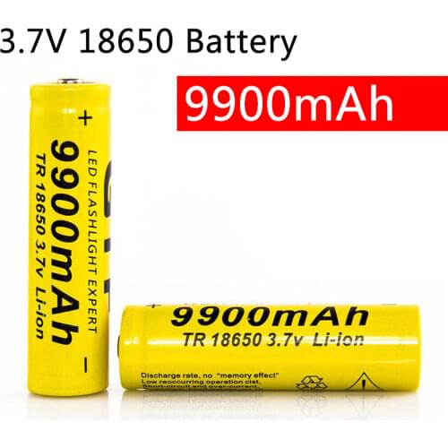 New 18650 battery 3.7V 9900mAh rechargeable Li-ion battery for Led flashlight Torch batery lithium battery+ Free Shipping