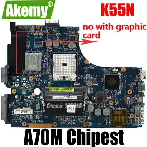 K55N Motherboard REV2.0 For Asus K55DE K55N Laptop motherboard K55N Mainboard K55N Motherboard test 100% OK