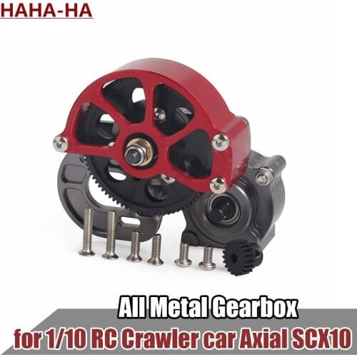 Metal Gearbox Middle Transmission Box with Motor Gear for 1/10 RC Crawler Car Axial SCX10 Upgrade Parts