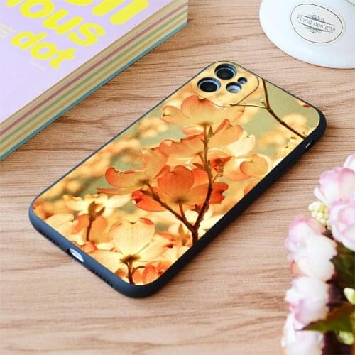 For iPhone Vintage Pink Spring Flowers Print Soft Matt Apple iPhone Case 6 7 8 11 12 Plus Pro X XR XS MAX SE